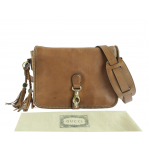 Gucci Brown Leather Marrakech Medium Flap Messenger Bag