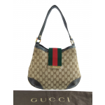 Gucci Canvas Web Flap Hobo Bag