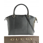 Gucci Black Microguccissima Leather Large Dome Satchel