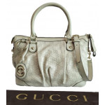 Gucci White Guccissima Leather Sukey Top Handle Bag