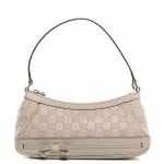Gucci Guccissima Mayfair White Leather Baguette