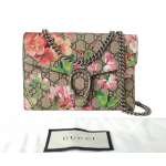 Gucci GG Supreme Blooms Canvas and Leather Dionysus Wallet On Chain