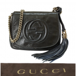 Gucci GG Pebbled Leather Soho Disco Chain Shoulder Bag