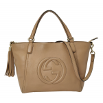 Gucci Beige Pebbled Leather Soho Working Tote