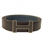 Hermes Box Togo Quizz Black H Buckle Leather Belt