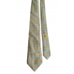 Hermes 7700 Yellow & Blue Silk Tie