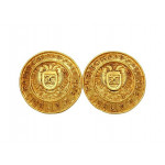 Chanel Vintage CC Logo Round Large Earrings