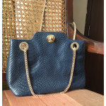 Hidesign Ladies Snake Blue Handbag