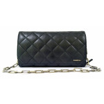 Bebe Black Quilted Leather Clutch