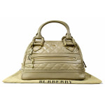 Burberry Quilted Leather Manor Leather Satchel