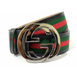 Gucci Web Interlocking G Canvas Belt