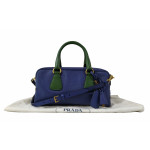 Prada Lux 2 Way Saffiano Blue Green Shoulder Bag