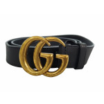 Gucci Black GG Marmont Leather Belt