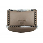 Prada Pattina Glace Calf Cammeo Leather Studded Bag