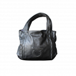 Salvatore Ferragamo Silver Crinkle Patent Leather Woven Strap Tote Bag
