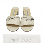 Jimmy Choo White Joni Slides Sandal