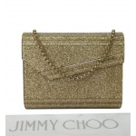 Jimmy Choo Candy Gold Glitter Acrylic Chain Clutch