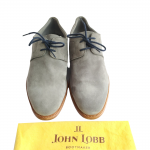 John Lobb Grey Suede Pierson Oxford Lace Up Shoes