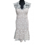 Karen Millen Flared-Hem Sleeveless Floral Lace Dress