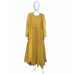 Lajjoo C Yellow Cotton Churidar Dress