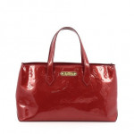 Louis Vuitton Wilshire Handbag Monogram Vernis Pm Red Tote Bag