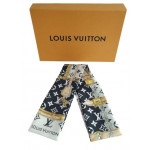 Louis Vuitton Black Silk Confidential Bandeau Scarf