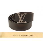Louis Vuitton LV Initiales Reversible Black and Brown Leather Belt