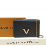 Louis Vuitton Black Epi Leather Twist Belt Chain Pouch
