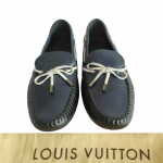 Louis Vuitton Blue and Black Graffiti Knot Loafers