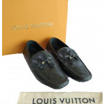 Louis Vuitton Black Imola Tassel Damier Loafers