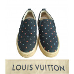 Louis Vuitton Navy Canvas Damier Americas Cup Slip On Sneaker