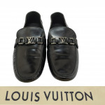Louis Vuitton Black LV Initials Hockenheim Moccasin