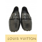 Louis Vuitton Black Textured Leather Monte Carlo Moccasins