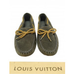 Louis Vuitton Bottle Green Suede Leather Knot Loafer
