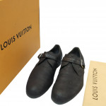 Louis Vuitton Black Leather Single Monk Strap Shoes