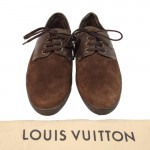 Louis Vuitton Brown Damier and Suede Leather Team Derby Sneakers
