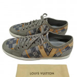 Louis Vuitton Check Monogram Canvas and Suede Sneakers