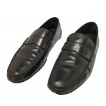 Louis Vuitton Black Leather Slip on Loafers