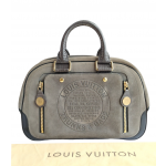 Louis Vuitton Limited Edition Suede Gray Havane Stamped Trunk GM Bag