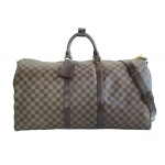 Louis Vuitton Damier Ebene Canvas Keepall Bandouliere 55 Bag
