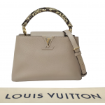 Louis Vuitton Taurillon and Python Leather Trim Capucines MM Handbag