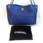 Chanel Blue Quilted Large Shoulder Bag