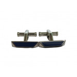 Montblanc Stainless Steel and Blue Laquer Cufflinks