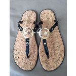 Michael Kors Monogram BLUE CHARM Jelly Cork Sandals Women's Size 7 NEW