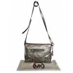Michael Kors Fallon Medium Nickel Leather Crossbody Bag