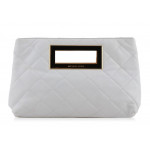 Michael Kors Quilted Berkeley White Clutch