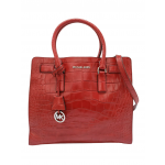 Michael Kors Dillon Red Leather Croc Print Tote
