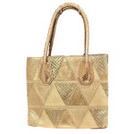 Michael Kors Gold Patch Embossed Leather Mercer Tote