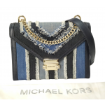 Michael Kors Whitney Large Frayed Denim Convertible Shoulder Bag