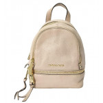 Michael Kors Rhea Zip Small Backpack Pebble Leather in Pink